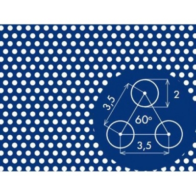 Лист нержавіючий перфорований 1000x2000х1,5 PA Rv2-3,5